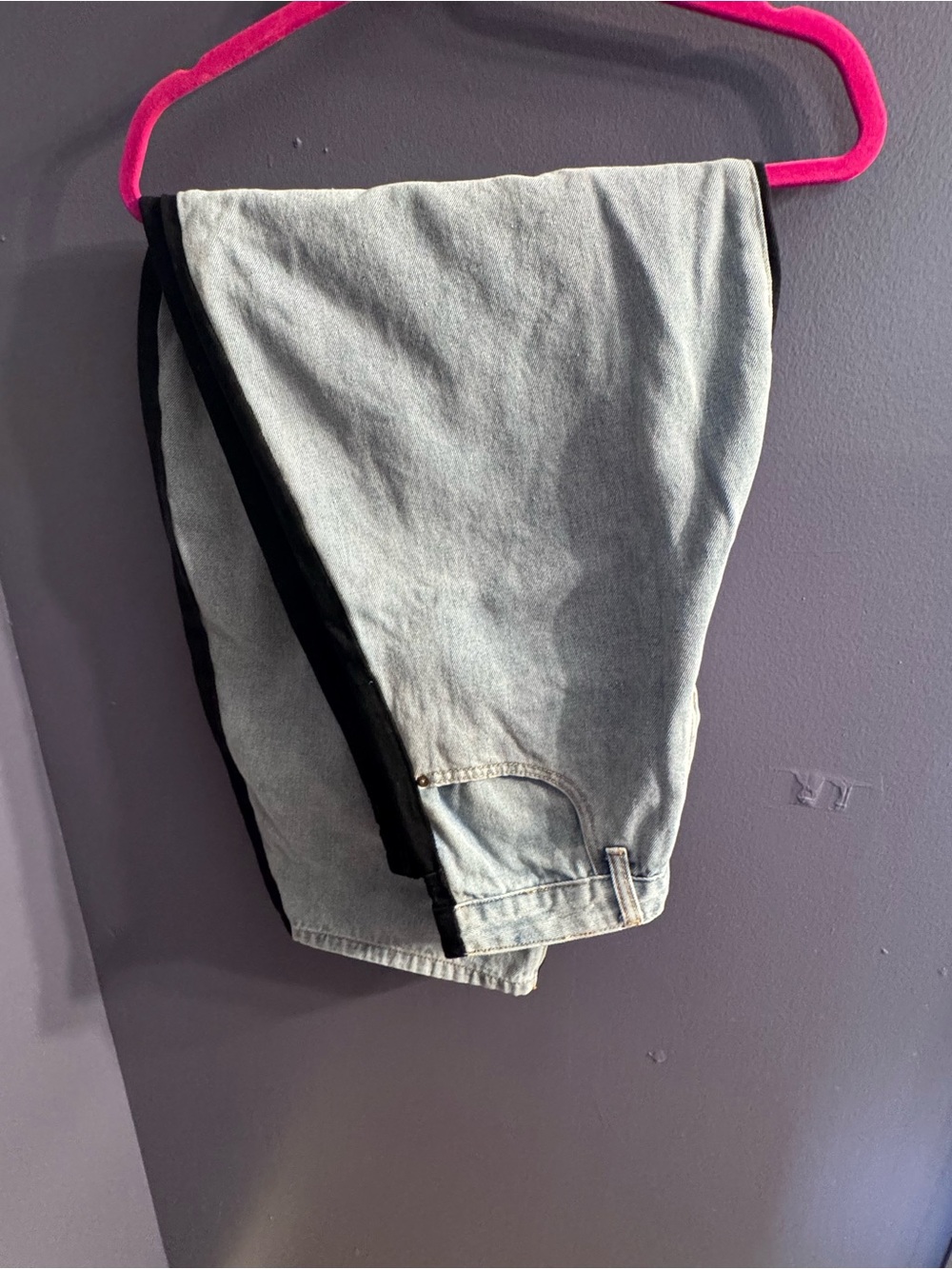 Lioness Light Gray Flare Jeans with Black Side Stripe